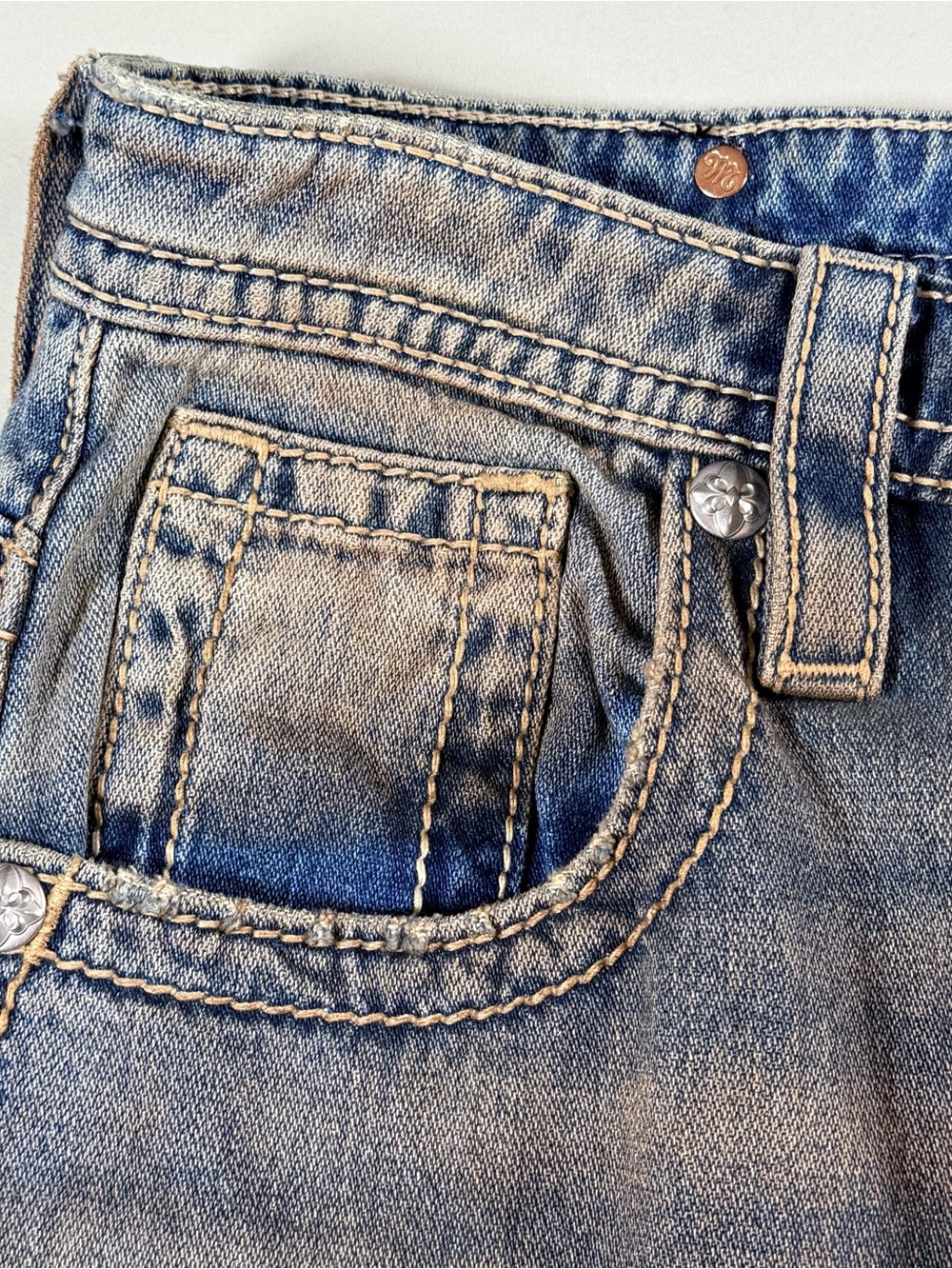 NWT Miss Me Super Baggy Wide Leg Jeans 24x30 Embellished Western Grunge Y2K - Picture 8 of 15